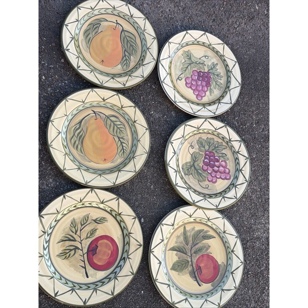 6 Culinary Arts "Studio II" 11 Inch Dinner Plate-Pear, Apple grapes